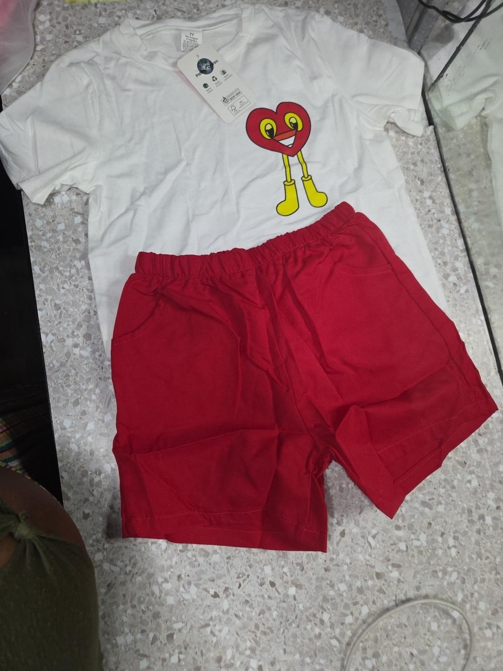 PatPat Red Elastic-Waist Cotton Shorts for Kids